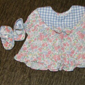 Cradle Togs, Baby Dress and Matching Shoes, Size 6-9 Months, Vintage
